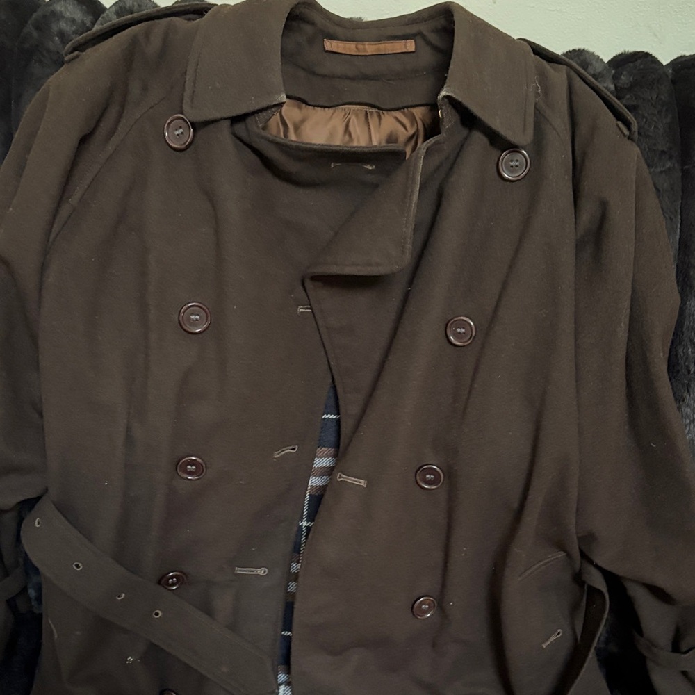 Burberry Dark Brown wool trench coat